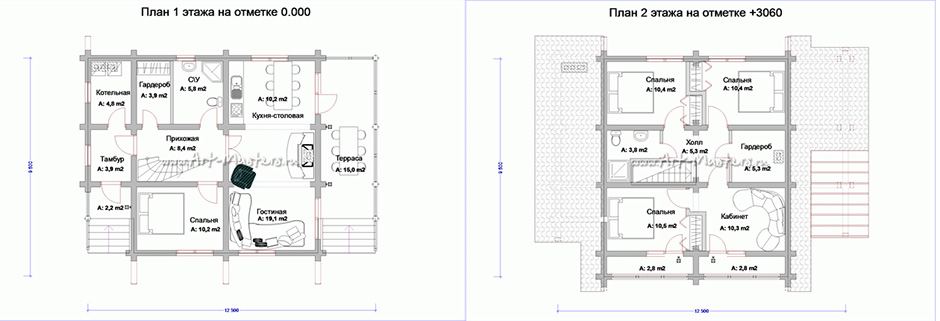 план деревянного дома Балтика-22v2 145,9 м