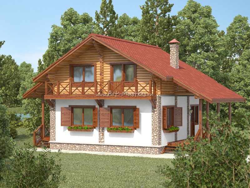 проект деревянного дома Балтика-Комби-21