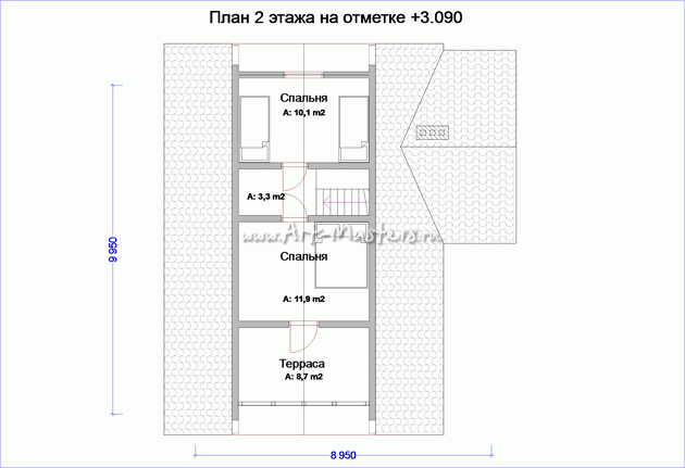 план 2 этажа деревянного дома Истринский-22