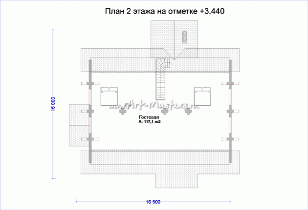 план 2 этажа деревянного дома Афина-22