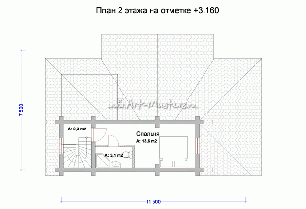 план 2 этажа деревянной бани Август-21