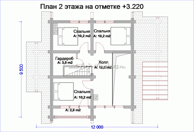 план 2 этаж деревянного дома Балтика