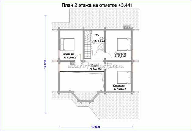 план 2 этажа деревянного дома Дубрава-24V3