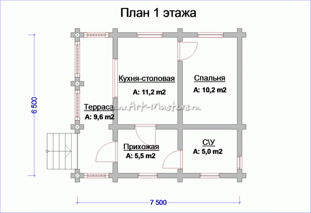 план 1 этаж деревянного дома Геннадий
