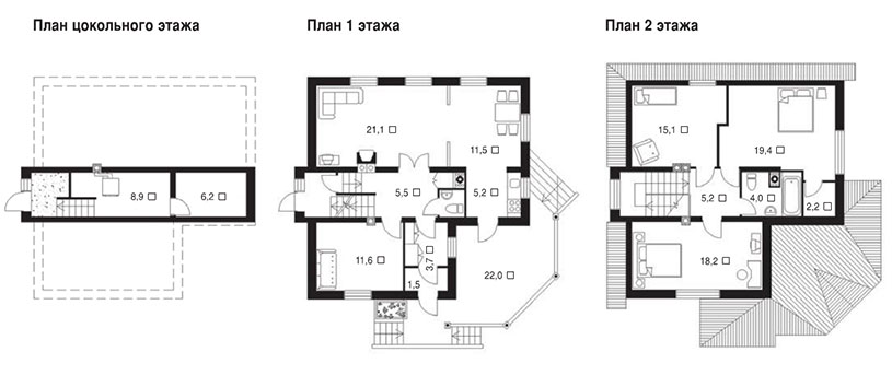 Проект каменного дома 146 метров квадратных в Обнинске