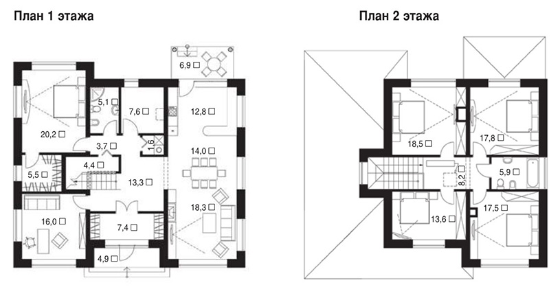 Проект каменного дома 223 квадратных метров в Обнинске