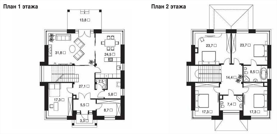 Проект каменного дома 235 метров квадратных в Обнинске