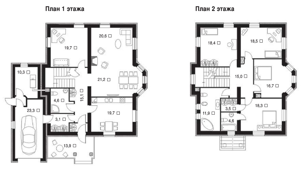 Проект каменного дома 262 квадратных метров в Обнинске