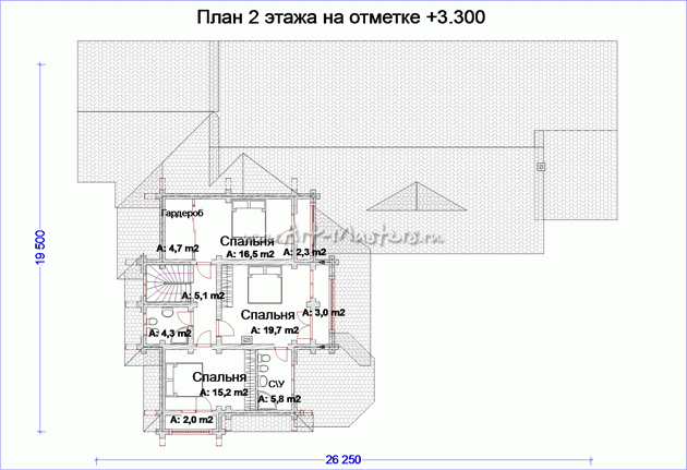 план 2 этажа деревянного дома Клео