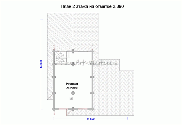план 2 этажа деревянной бани СПА Медуница-25Y