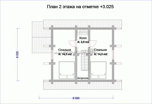 план 1 этаж деревянного дома Умка-26