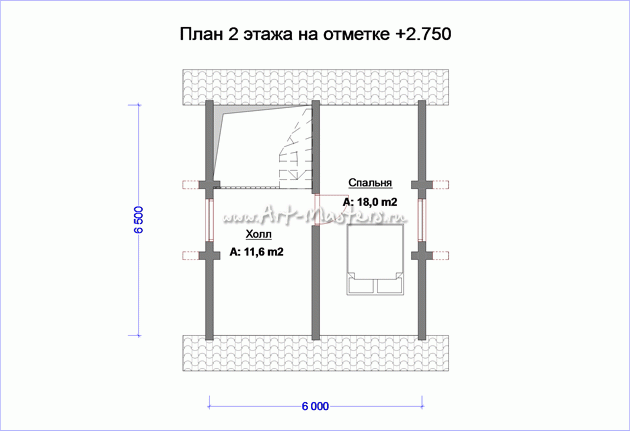 план 2 этаж деревянного дома Застава-21